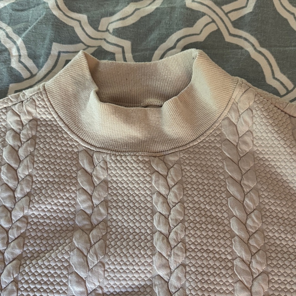 NFINITY Cream Textured Cowl Neck Sweater